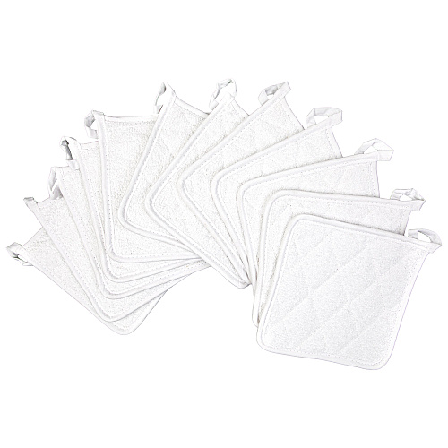 Cooks Linen Pot Holder 7x7 White - Case Of 144 (POT-WHITE-CS)
