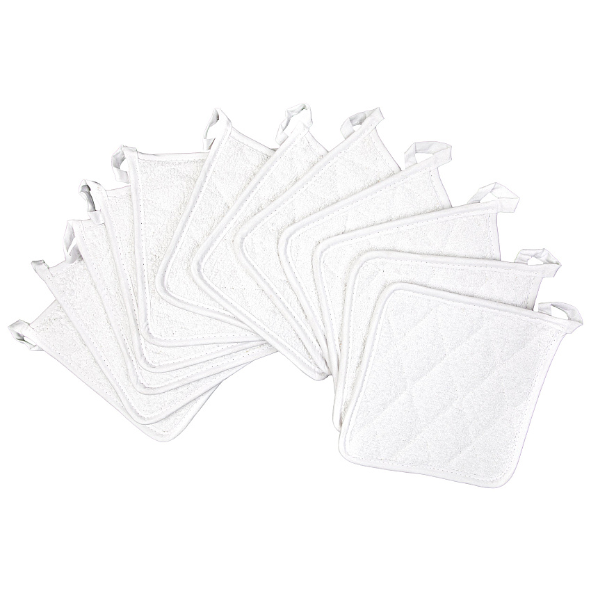 Cooks Linen Pot Holder 7x7 White - Case Of 144 (POT-WHITE-CS)