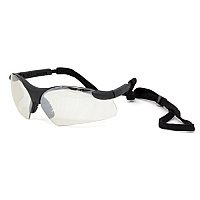 Ccp Ultra Safety Glasses With Cord And Adjustable Temples, Indoor/outdoor Lens, Black Frame, 12/bx, 15 Bxs/cs, Pack Of 12 (EW-4400-IO)