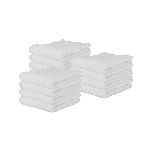 Terry Polishing Hand Towel 16x27 White - Pack Of 12 (N030-W1627-4)