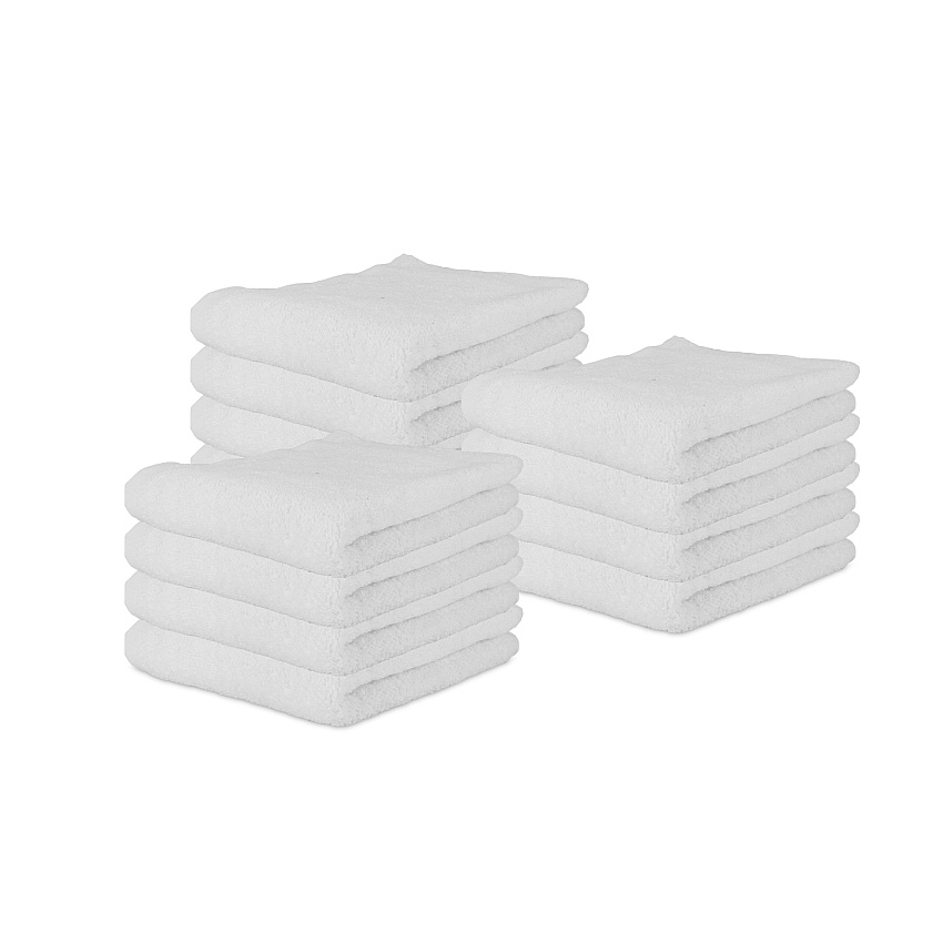 Terry Polishing Hand Towel 16x27 White - Pack Of 12 (N030-W1627-4)