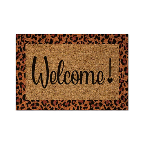 Coir Rug - Welcome Cheetah - 16x24, 1 Each (P-COIR1624MC-WC)
