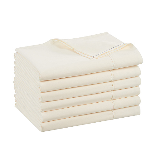 Host & Home Microfiber Flat Sheets King - Ivory W/ Green Hem - Pack Of 6 (P-MFS-108110-IV)