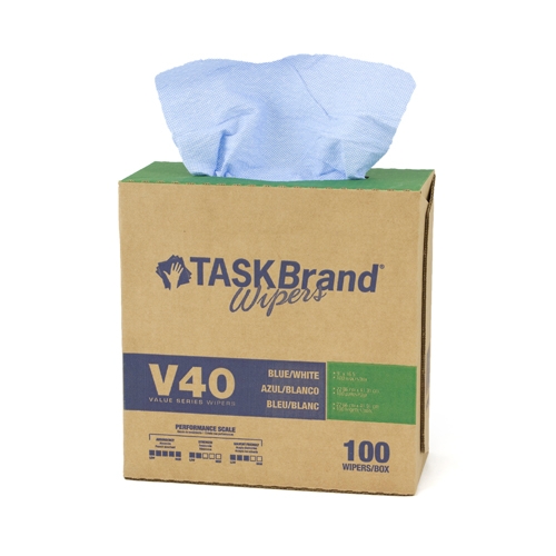 Taskbrand V40 Drc Interfold Wiper Blue, 9"hx16-1/2"d, 100/pk - Case Of 9 Packs (N-V040IDB)