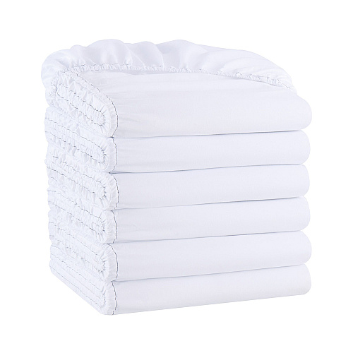 Host & Home Microfiber Fitted Sheets Twin - White W/ Black Hem - Pack Of 6 (P-MFS-368012)
