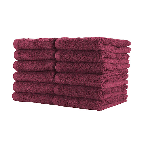 Cotton Jr. Salon Towel 16x27 Burgundy - Pack Of 12 (BBJ-1627-2.5BUR)