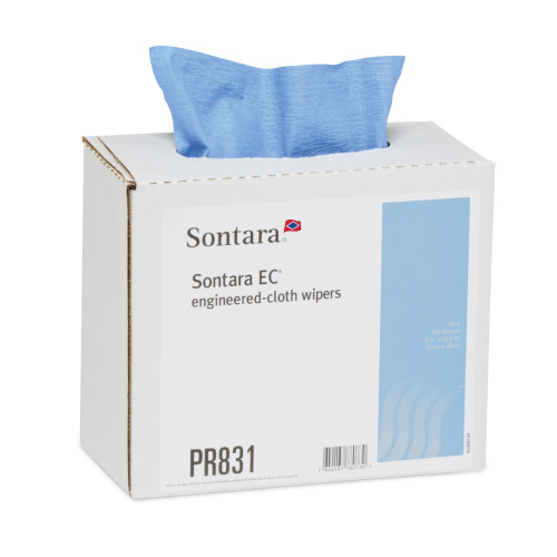 Sontara Ec Engineered-cloth Wipers, Blue, 9x16.5, Creped, Interfold, 100/bx, 8 Bxs/cs, Case Of 800 (M-PR831)