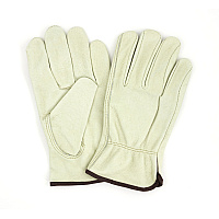 Proworks Standard Grain Cowhide Driver Gloves, Medium, Keystone Thumb, Shirred Elastic Wrist, Durable Work Glove, Large, Bag Of 12 Pairs (GWCGLDR1-L)