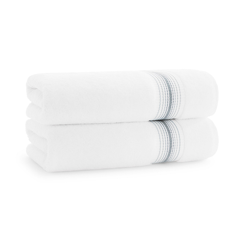Aston & Arden Turkish Striped Bath Towel 30x60 Slate - Pack Of 2 (BT-STT-3060-18-SLT)