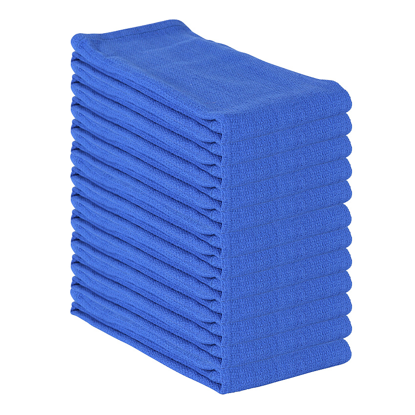 Huck Cotton Cleaning Towels 16x26 Blue - Pack Of 12 (ABSBNT-BLUE)
