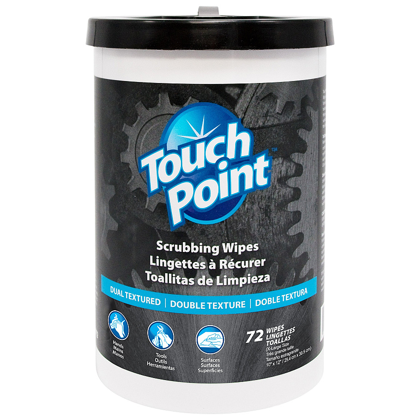 Touch Point Scrubbing Wipes Canister 72 Wipes/can 6 Can/cs, 1 Cannister (PNP36072)