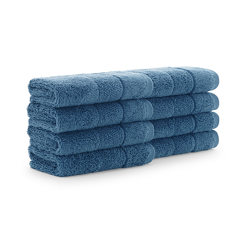 Aston & Arden Turkish Solid Washcloth 13x13 Copen Blue - Pack Of 8 (WC-TS-1313-1.75-CBL)