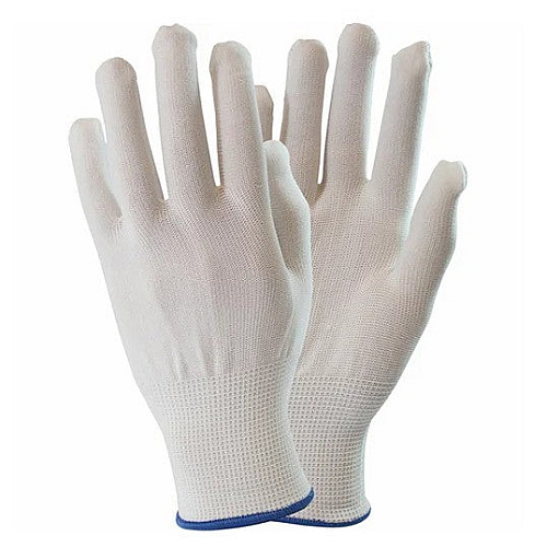 Safety Zone Thermal Liner Inspection Gloves, 100% Polyester, 13 Gauge, One Size Fits Most, Single Gloves Or Liner Use, For Precision Tasks & Cleanroom Use, White/blue Hem, 25 Dz. Per Bag, 2 Bags Per Case, Case Of 600 (GSPN-A)