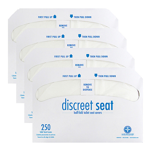 Discreet Seat Toilet Seat Covers Half Fold 250x4, Case Of 1000 (DS-1000)