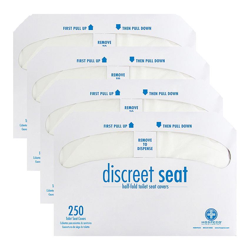 Discreet Seat Toilet Seat Covers Half Fold 250x4, Case Of 1000 (DS-1000)