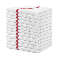 Qwick Wick Bar Mop Towel 30oz Red Stripe - Pack Of 12 (P-N030-W65RD-5DZ)