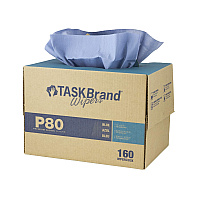 Taskbrand P80 Hydrospun Interfold Wiper, Blue, 11x16.75, 160/dc, Case Of 160 (N-P080ITB)