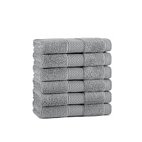 Aston & Arden Egyptian Cotton Washcloth 13x13 Dark Grey - Pack Of 6 (WC-EGYP1313-1.75-DGY)