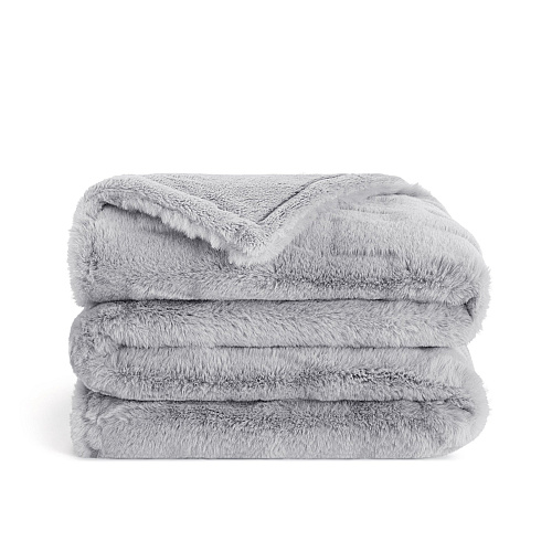 Aston & Arden Luxe Mink Faux Fur Throw 50x70 Light Grey - Case Of 3 (TH-FF-5070-LG)
