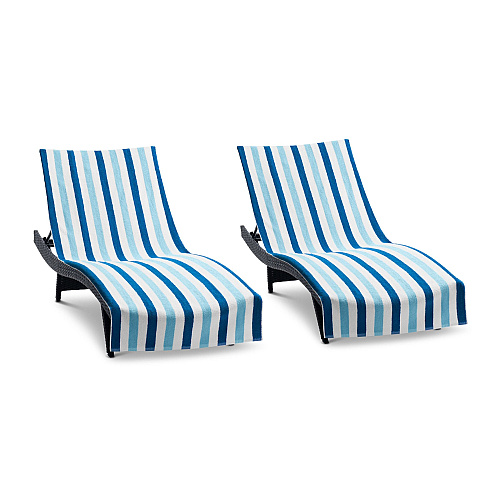 Cabo Cabana Chaise Cover 30x85 Navy/blue - Pack Of 2 (CC-CABOCABANA-NV/BL)