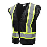 Economy Two Tone Vest Zip 2 Packets Xl Black - 1 Each (RISV22-1ZBM-XL)