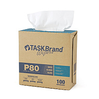 Taskbrand P80 Hydrospun Interfold Wiper, White, 8.26x16.75, 4/100 - Case Of 400 (N-P080IDW)