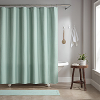 Host & Home Poly Shower Curtain Set 72x72 Raindrop Silt Green - Case Of 12 (SCSET-7272-GR)