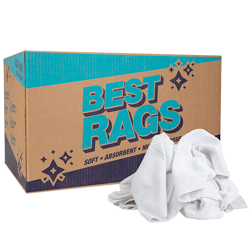 W54 Hand Towel Size Terry Wipers White - 25lb Box (N-W54-25)