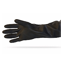 Proworks Heavy-duty Flock Lined 40 Mil Rubber Gloves, 16-inch Length, Raised Diamond Grip, Rolled Cuff, Heat-resistant, Black, Large, 12 Pairs Per Bag, 10 Bags Per Case, Pack Of 12 (GRBU-LG-6T)