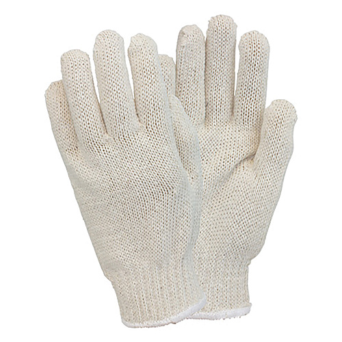 Safety Zone Medium Weight String Knit Gloves, 7 Gauge, Cotton/polyester Blend, Reusable Work Gloves Or Insulated Liner, Mens, Off-white, Bag Of 12 Pairs, Case Of 25 Bags (GSMW-MN-2P-NRB)