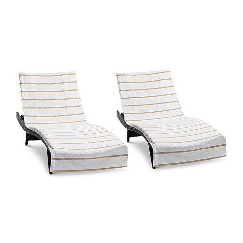 Las Rayas Chaise Cover 30x85 Beige - Case Of 12 (CC-HS3085BG-2PK-CS)