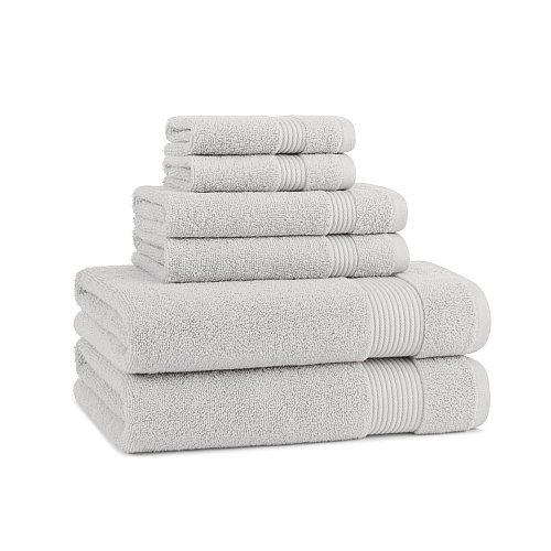 Host & Home 6pc Bath Towel Set Light Grey - 6 Piece Set (BSET-HH-6PK-LGY)