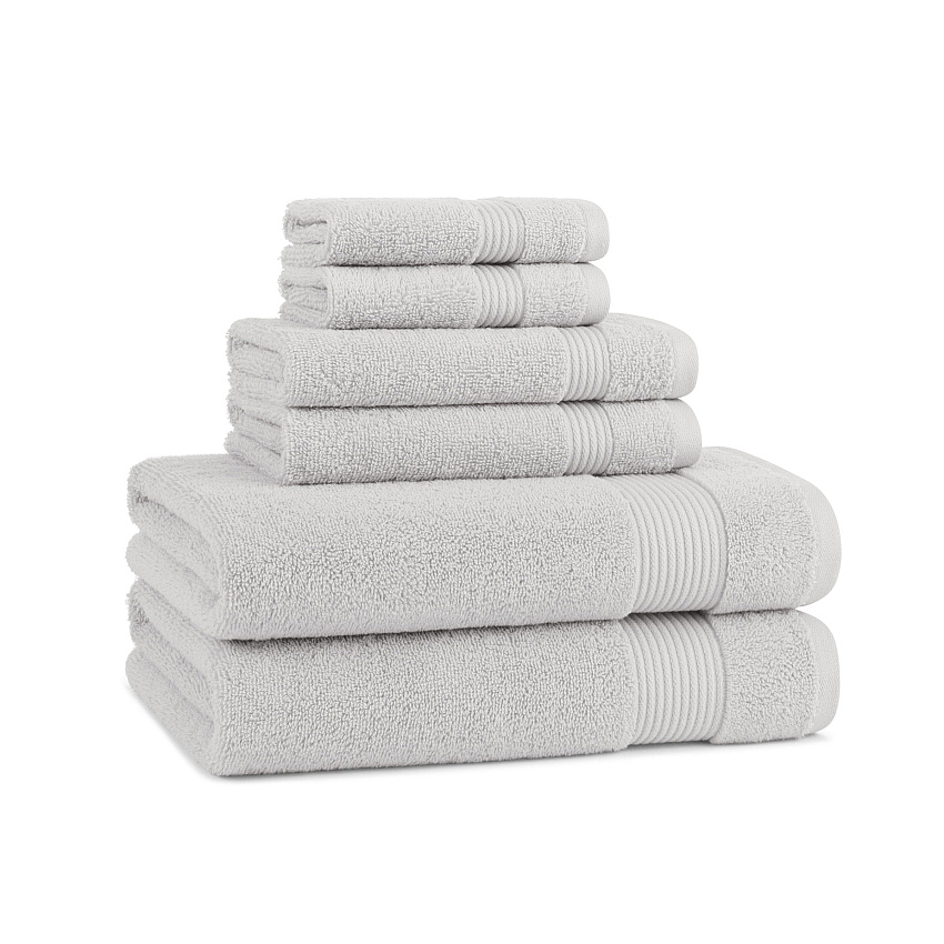 Host & Home 6pc Bath Towel Set Light Grey - 6 Piece Set (BSET-HH-6PK-LGY)