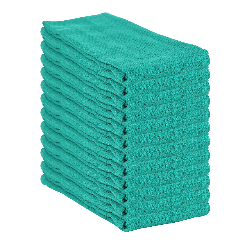 Huck Cotton Cleaning Towels 16x26 Green - Pack Of 12 (ABSBNT-HGRN)