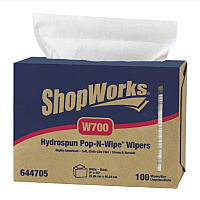 Shopworks W700 Wipers, Hydroknit, White, 8.25"x16.70", Heavy Duty, Interfold - Case Of 1000 (644705)