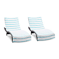 Las Rayas Chaise Cover 30x85 Blue - Case Of 12 (CC-HS3085BL-2PK-CS)