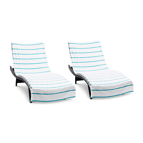 Las Rayas Chaise Cover 30x85 Blue - Case Of 12 (CC-HS3085BL-2PK-CS)