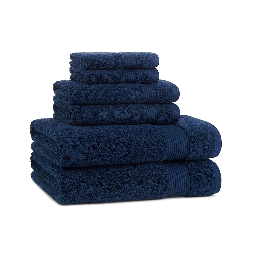 Host & Home 6pc Bath Towel Set Navy - 6 Piece Set (BSET-HH-6PK-NVY)