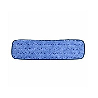 Microworks Microfiber Scrubber Flat Mop W/hook And Loop Back, Blue, 18", 1 Dz/pk, 16 Pks/cs, Pack Of 12 (2504-MFFP-18BS)