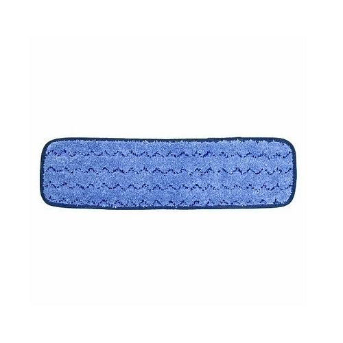 Microworks Microfiber Scrubber Flat Mop W/hook And Loop Back, Blue, 18", 1 Dz/pk, 16 Pks/cs, Pack Of 12 (2504-MFFP-18BS)