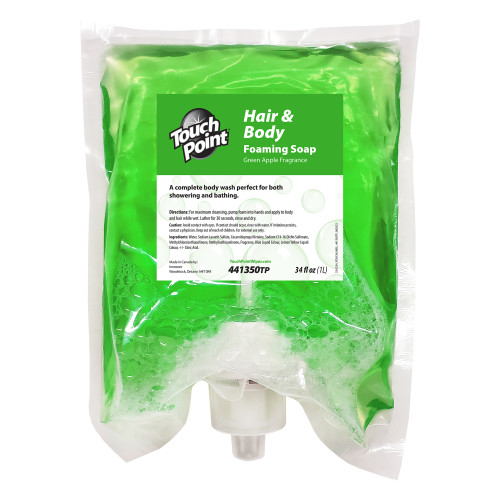 Touch Point Hair & Body Foaming Soap, 34 Fl Oz, 4 Pouches/case, Case Of 4 (441350TP)
