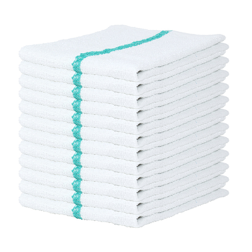 Qwick Wick Bar Mop Towel 30oz Green Stripe - Pack Of 12 (P-N030-GR-5DZ)