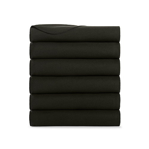 Cozy Soft Polar Fleece Throw Blanket 50x60 Black - Pack Of 6 (P-FCPL-6PK-BK)