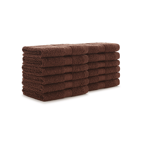True Color Washcloth 12x12 Brown - Case Of 300 (WASH-BROWN)