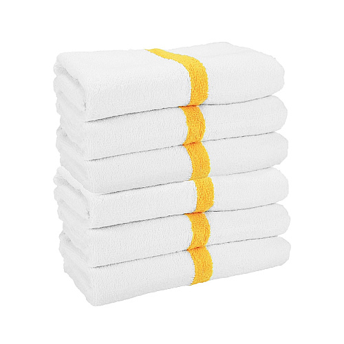 Power Gym Bath Towel 22x44 Gold Stripe - Case Of 60 (PWR-2244-6GLDCS-CS)