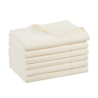 Host & Home Microfiber Flat Sheets Queen - Ivory W/ Blue Hem - Pack Of 6 (P-MFS-90110-IV)
