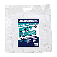 W43 T-shirt Cleaning Rags White New - 10lb Bag (N2-W43-10BG)