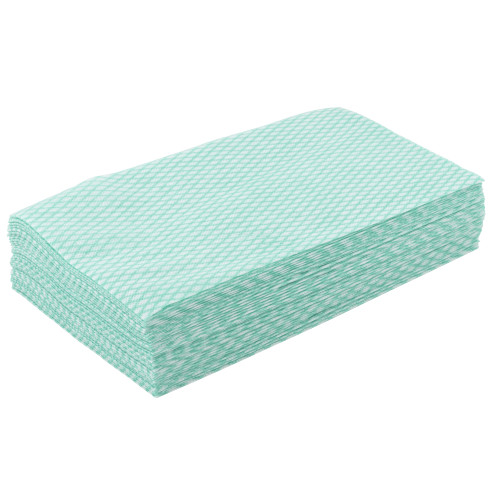 Saniworks Choice Counter Towels, Poly/rayon, Green/white, 13x20, 1/4 Fold - Case Of 1000 (N-F110QPG4)