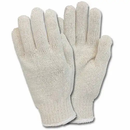 Safety Zone Medium Weight Cotton Polyester String Knit Gloves - Natural, Womens - 12 Pairs (GSMW-WN-2P-NRB)