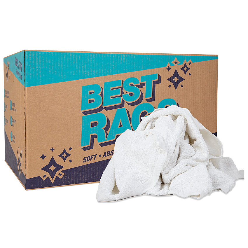 W50fb Bath Towel Size Terry Wipers White - 25lb Box (N-W50FB-25)